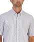Фото #3 товара Men's Alfatech Geometric Print Stretch Button-Up Short-Sleeve Shirt, Created for Macy's