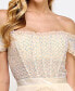 Фото #4 товара Juniors' Sequin-Bustier Off-The-Shoulder Gown, Created for Macy's
