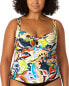 Anne Cole Plus Size Retro Twist Underwire Tankini Multicolor 18W