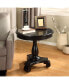 Round Wood Pedestal Side Table, Black