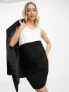 Фото #4 товара Mamalicious Maternity ruched textured jersey midi skirt in black