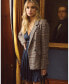 ფოტო #3 პროდუქტის Women Piccadilly Wool Blend Plaid Blazer