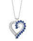 Фото #2 товара Macy's simulated Sapphire Baguette and Cubic Zirconia Heart Pendant (Also in Amethyst)