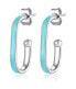 Steel oval earrings with turquoise enamel Vibes SVB26
