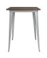 Ardennes 31.5 Steel Indoor Contemporary Table With Square Rustic Wood Top