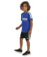 ფოტო #6 პროდუქტის Toddler & Little Boys 2-Pc. 3-Stripe Logo Graphic T-Shirt & Mesh Shorts Set