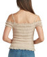 Juniors' Smocked Off-The-Shoulder Top