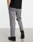 New Look slim pull on smart trouser in grey check