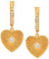 ფოტო #3 პროდუქტის Cubic Zirconia Heart Dangle Hoop Earrings in 18k Gold-Plated Sterling Silver, Created for Macy's