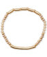 Gold-Tone 3-Pc. Set Heart Charm Mixed Bead Stretch Bracelets