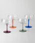 Bottoms Up Color Bottom Cocktail Glasses, Set of 4