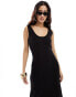 4th & Reckless knitted pointelle scoop neck maxi dress in black