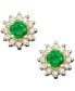 ფოტო #1 პროდუქტის Royalty Inspired by EFFY® Sapphire (5/8 ct. t.w.) and Diamond (1/4 ct. t.w.) Stud in 14k Yellow Gold (Also Available in Emerald)