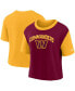 ფოტო #2 პროდუქტის Women's Gold, Burgundy Washington Commanders High Hip Fashion T-shirt