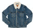 Фото #1 товара Levis Mens Trucker Jacket Denim Jeans Sherpa Color Mays Medium Wash 163650089