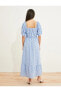 Фото #4 товара Платье Koton Миди с цветочным узором и сердечным вырезом из хлопка