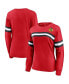 ფოტო #1 პროდუქტის Women's Red Chicago Blackhawks Block Party Primary Logo Fashion Long Sleeve T-shirt