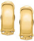 ფოტო #3 პროდუქტის Polished Half Hoop Clip-On Earrings in 14k Gold