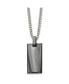 Фото #1 товара Chisel polished Black IP-plated Rectangle Dog Tag Curb Chain Necklace