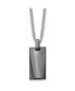 ფოტო #1 პროდუქტის Polished Black IP-plated Rectangle Dog Tag Curb Chain Necklace