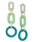 ფოტო #1 პროდუქტის Gold-Tone Pavé, Color & Ribbon-Wrapped Chain Link Statement Earrings, Created for Macy's