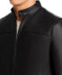 Фото #4 товара Men's Leather Racer Jacket, Created for Macy's