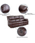 Bustle Back Leathersoft Sofa With Two Built-In Recliners