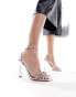 Фото #1 товара Simmi London Wide Fit Appi embellished chain barely there heeled sandals in silver