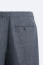 Фото #12 товара Костюмные брюки из смесового льна с узором «гусиная лапка» ZARA