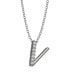 Cubic Zirconia Initial Pendant Necklace in Sterling Silver