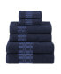 Фото #1 товара Larissa Geometric Embroidered Jacquard Border Cotton 4-Pc. Bath Towel Set