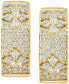 ფოტო #2 პროდუქტის EFFY® Diamond Pavé Flower Small Huggie Hoop Earrings (7/8 ct. t.w.) in 14k Gold, 0.625"