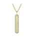 ფოტო #1 პროდუქტის 14K Gold Plated Cubic Zirconia Long Rod Pendant Necklace