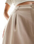 Monki – Elegante Hose in Beige mit weitem Schnitt und hohem Bund