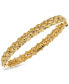 ფოტო #1 პროდუქტის Multi-Gemstone Textured Bangle Bracelet (5-7/8 ct. tw) in 14k Gold-Plated Sterling Silver