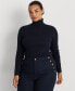 ფოტო #1 პროდუქტის Plus-Size Ribbed Turtleneck Sweater