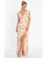 ფოტო #1 პროდუქტის Women's Crepe Tropical Maxi Dress