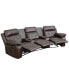 Фото #1 товара 3-Seat Reclining Theater Seating Unit With Curved Cup Holders