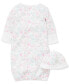 ფოტო #2 პროდუქტის Baby Girls Cotton Floral Print Hat and Gown, 2 Piece Set