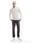 ONLY & SONS ribbed half zip jumper in stone