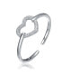 ფოტო #1 პროდუქტის White Gold Plated Sterling Silver with Cubic Zirconia French Pave Heart Halo Bracelet