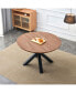 47" Round Walnut Dining Table Set for 2-4 people