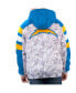 Фото #2 товара Men's White and Powder Blue Los Angeles Chargers Thursday Night Gridiron Raglan Half-Zip Hooded Jacket