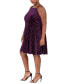 Фото #3 товара Платье Jump велюровое с расшитыми бретелями квадратного выреза, фиолетовое Plus 3X