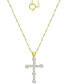 ფოტო #1 პროდუქტის Cubic Zirconia Small Cross 18" Pendant Necklace in 10k Gold