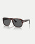 Фото #1 товара Persol po3310s - jean rectangle sunglasses in tortoise with black lens in dark brown