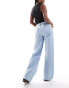 Фото #2 товара New Look Bramble low rise wide leg jeans in light blue