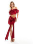 Фото #1 товара Kaiia oversized bow sash mini skirt co-ord in red