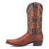 Dingo Outlaw Embroidered Ostrich Print Snip Toe Cowboy Mens Brown Casual Boots