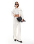 Фото #2 товара ONLY zip through funnel neck sweat co-ord with contrast piping in cream